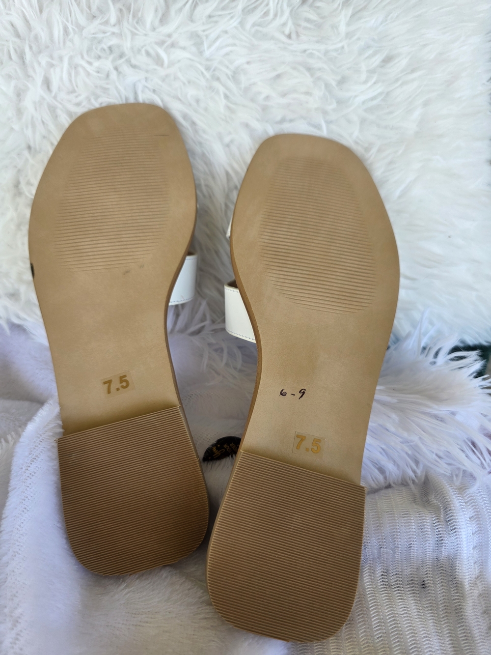 Steve Madden White Leather Slide Sandals - Women - Picture 5 of 5
